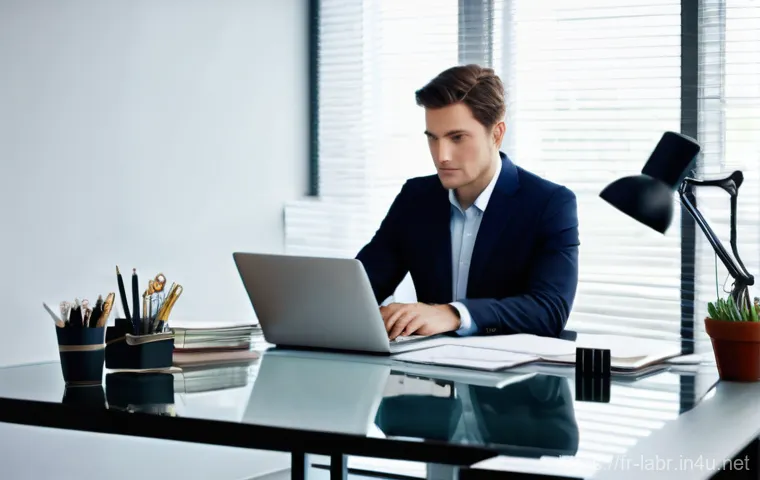 공인노무사와 연봉 협상의 실제 - **Prompt:** A focused professional in their late 20s or early 30s meticulously preparing for a salar...