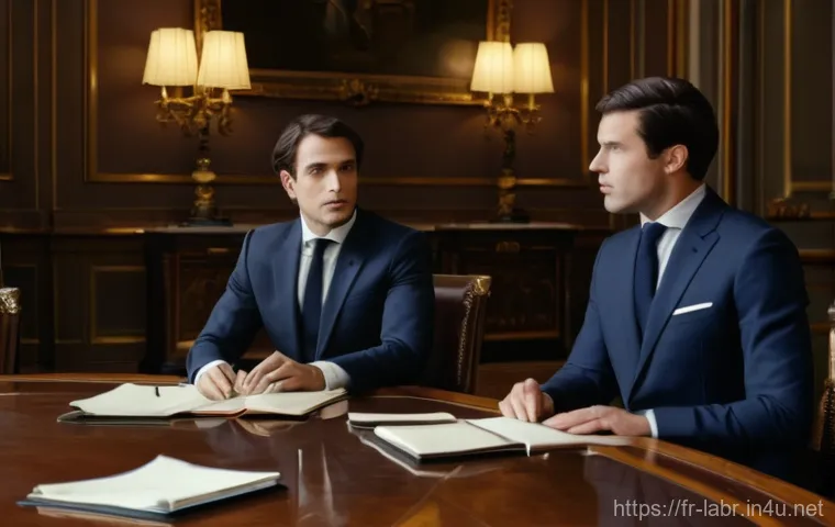 노무사 자격증의 활용 방안 - **"A vibrant and professional scene inside a modern French corporate office. A diverse group of four...