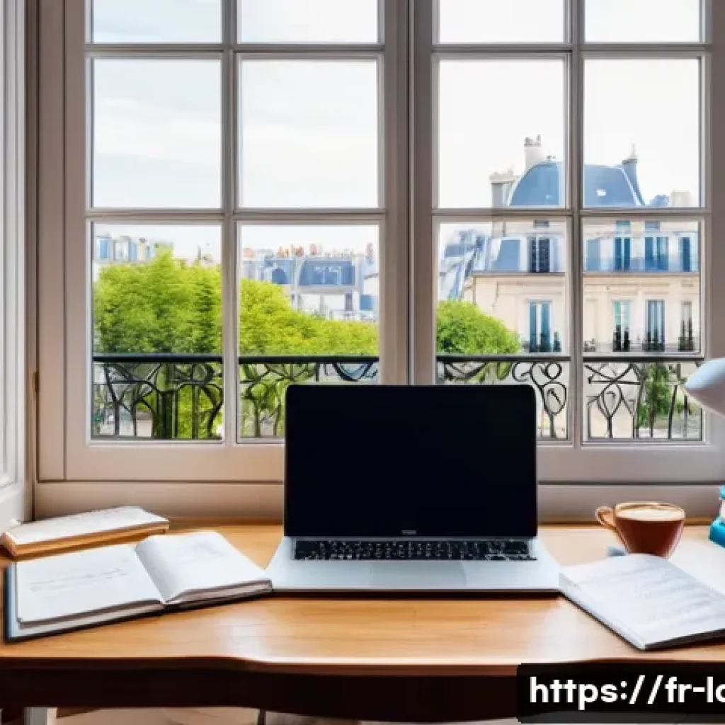 공인노무사 시험 준비 필수 도서 - A cozy study room scene designed for a French law student preparing for the social law advisor exam....