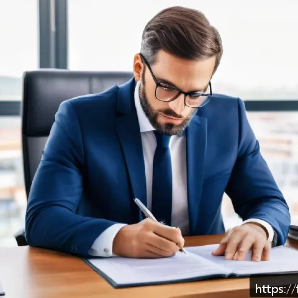 노동법 주요 판례 정리 - A professional French human resources manager in a modern office setting, carefully reviewing a deta...